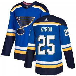 Men%27s St. Louis Blues #25 Jordan Kyrou Blue Home Official Adidas Jersey Dzhi->st.louis blues->NHL Jersey